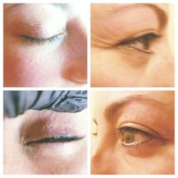 Semi-permanent eyeliner tattoo top and bottom