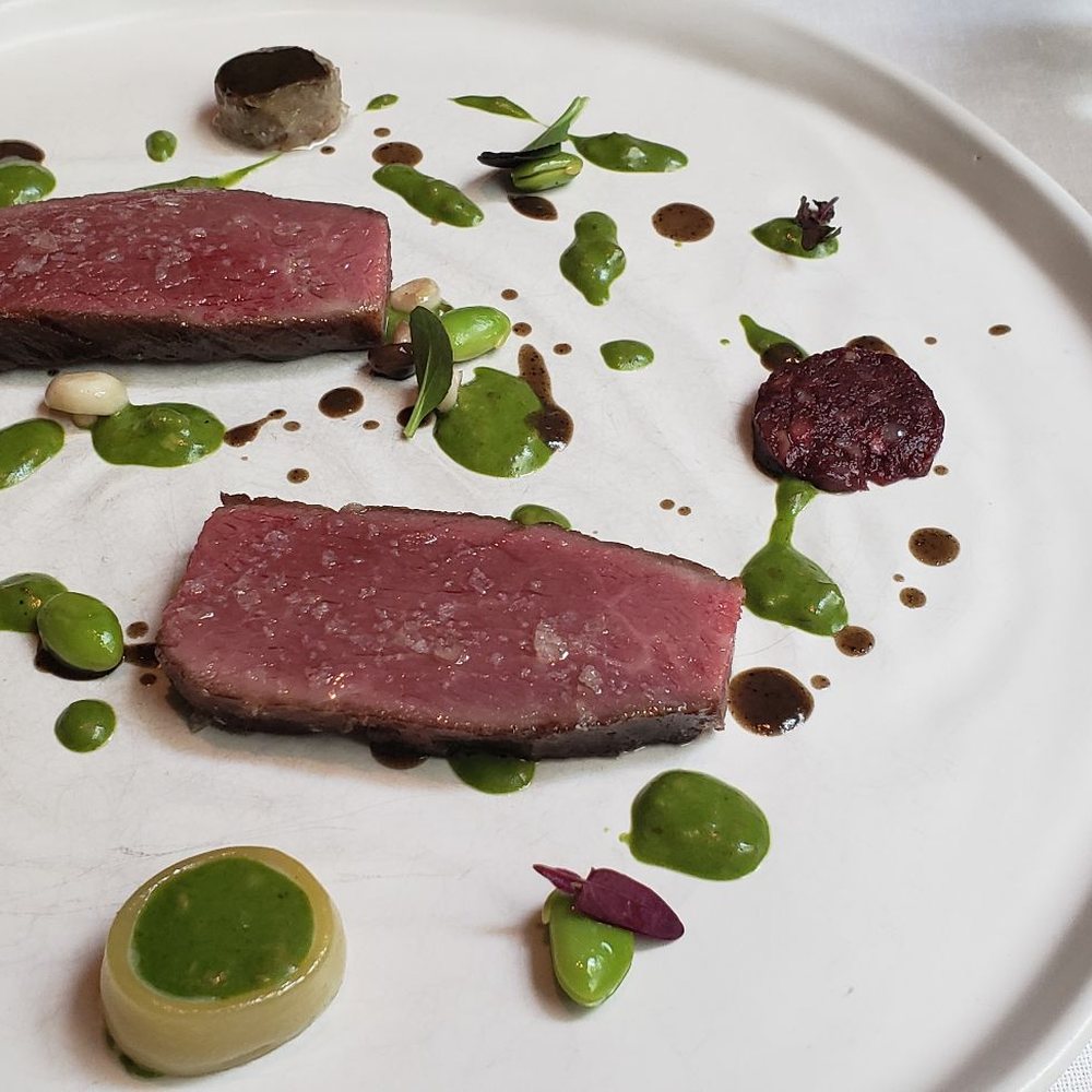 Oria - Iberian pork shoulder and pea puree - Mediterranean Near Me - Barcelona, B Oria - Iberian pork shoulder and pea puree - Mediterranean Near Me - Barcelona, B