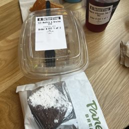 Half salad Mediterranean Greens with Grains (empty because it was so good!) & a brownie Half salad Mediterranean Greens with Grains (empty because it was so good!) & a brownie