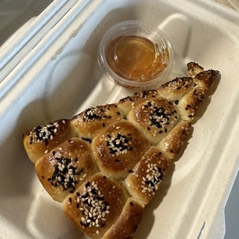 Delah Coffee - Bee Bites with honey to drizzle on top - Desserts Near Me - Oakland, California Delah Coffee - Bee Bites with honey to drizzle on top - Desserts Near Me - Oakland, California