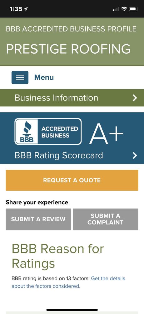 Slide of Prestige Roofing & Construction