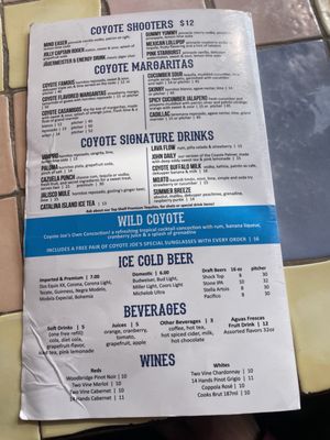 Menu photo 6 Coyote Joe's Avalon, CA
