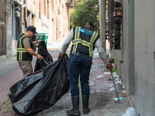 Janitorial & Waste Removal Services - Keeping your business area clean is vital for customer and employee satisfaction. Routine office and bathroom cleaning goes a long way toward boosting morale and ensuring the most important people are comfortable while at your business.

In the city, it can be near impossible to avoid garbage, litter and waste at your doorstep. And some waste, if not properly handled and disposed of, can cause injury to your staff. We’ll remove over-size items, including appliances, furniture and packaging. Even if they’ve been dumped illegally on your property.

Our cleaners are trained to efficiently clean offices and effectively handle any dangerous items quickly. We follow strict city guidelines and safety standards.