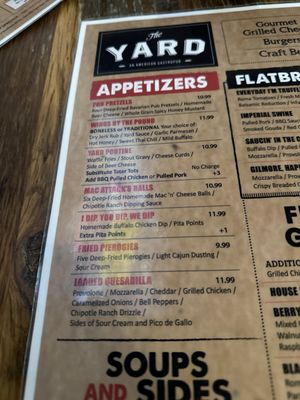 Menu photo 4 The Yard Pittsburgh, PA