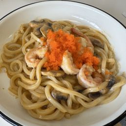 Creamy Tomyum Udon Shrimp & Tobiko