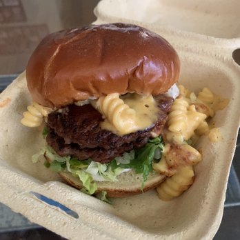 Veggie Grill by Next Level - double bbq mac burger - Vegan Near Me - Long Beach, California Veggie Grill by Next Level - double bbq mac burger - Vegan Near Me - Long Beach, California