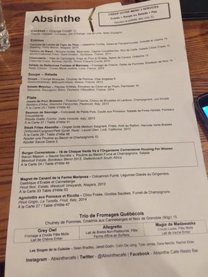 Menu photo 3 Absinthe Cafe Ottawa, ON