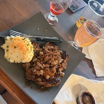 Good Day Brew - Rib Eye and mashed potatoes - Brewpubs Near Me - Perris, California Good Day Brew - Rib Eye and mashed potatoes - Brewpubs Near Me - Perris, California