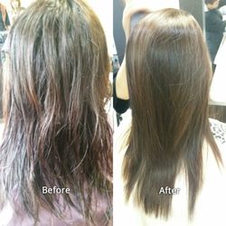 Helena Hair Salon - Straight Perm + Hair Cut/Trim
(no flat iron used)