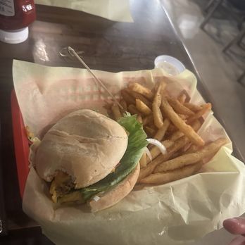 Cedars corner bar and kitchen - Impossible burger with fries - Burgers Near Me - Fairfield, California