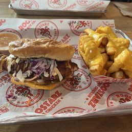 Cali fire spicy chicken sandwich with cheese fries. They're making chicken sandwiches great again. Cali fire spicy chicken sandwich with cheese fries. They're making chicken sandwiches great again.