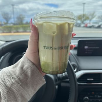 Tous Les Jours - Iced honey lavender matcha latte with oat milk - Bakeries Near Me - Chantilly, Virginia