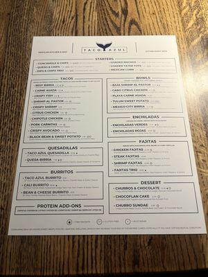 Menu photo 4 Taco Azul Boston, MA