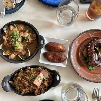 Petiscos - Duck rice, pork & clams, codfish cakes, roasted octopus - Portuguese Near Me - San Jose, California