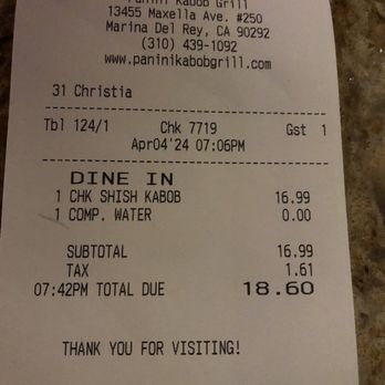 Panini Kabob Grill - Mediterranean Near Me - Marina del Rey, California