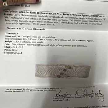 Associated Gemological Services - Platinum bracelet - Jewelry Near Me - Honolulu, Hawaii Associated Gemological Services - Platinum bracelet - Jewelry Near Me - Honolulu, Hawaii