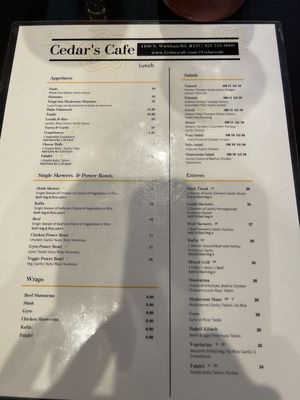 Menu photo 3 Cedars Cafe Melbourne, FL