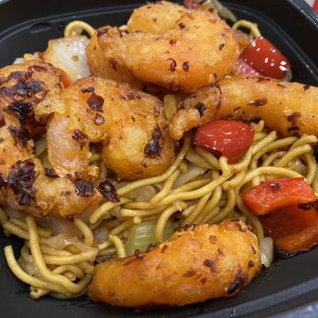 Panda Express - Chili crisp shrimp Build Your Own Bowl - 1 Full Side - Chinese Near Me - Fort Wayne, Indiana
