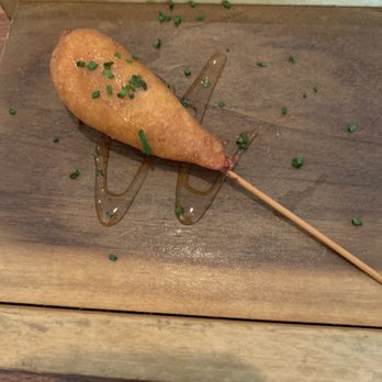 Oakleys Bistro - Shrimp Corndog "Beat Bobby Flay" Winner - New American Near Me - Indianapolis, Indiana Oakleys Bistro - Shrimp Corndog "Beat Bobby Flay" Winner - New American Near Me - Indianapolis, Indiana