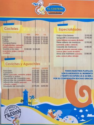 Menu photo 3 Coctelería El Costeño Mérida, YUC