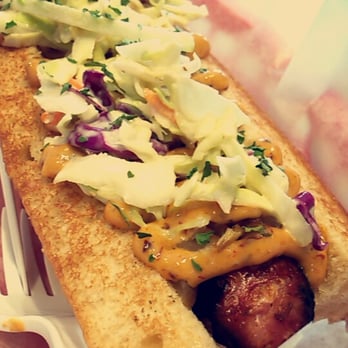 Dat Dog - Duck dog with chipotle mayo, coleslaw and onions - Hot Dogs Near Me - New Orleans, Louisiana Dat Dog - Duck dog with chipotle mayo, coleslaw and onions - Hot Dogs Near Me - New Orleans, Louisiana