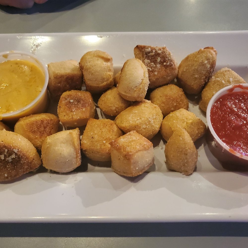 Mellow Mushroom Hickory - "Pretzel" bites with beer cheese and marinara dipping sauces - Pizza Near Me - Hickory, North Carolina Mellow Mushroom Hickory - "Pretzel" bites with beer cheese and marinara dipping sauces - Pizza Near Me - Hickory, North Carolina
