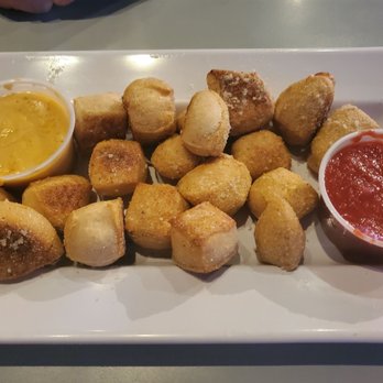 Mellow Mushroom Hickory - "Pretzel" bites with beer cheese and marinara dipping sauces - Pizza Near Me - Hickory, North Carolina