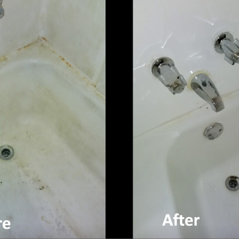 Allen Cleaning Experts - Bathroom job - tub, before and after - Home Cleaning Near Me