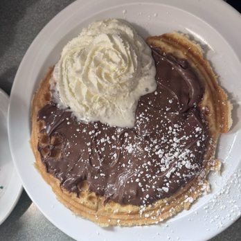 Omelette & Waffle Shop - Nutella waffle was a good size and fully covered in Nutella - Breakfast & Brunch Near Me - San Pedro, California Omelette & Waffle Shop - Nutella waffle was a good size and fully covered in Nutella - Breakfast & Brunch Near Me - San Pedro, California