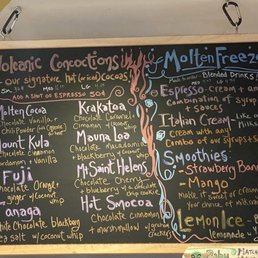 a menu on a blackboard