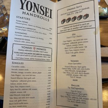 Yonsei Handrolls - Menu - Japanese Near Me - Oakland, California Yonsei Handrolls - Menu - Japanese Near Me - Oakland, California