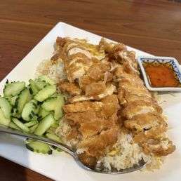 Fried chicken and fried rice