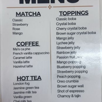 Ma’s Tea House - Menu - Bubble Tea Near Me - Albuquerque, New Mexico
