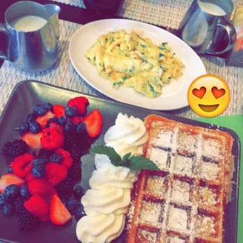 Belga Cafe - Waffle with berries & a side of scrambled eggs - Belgian Near Me - Washington, DC, District of Columbia Belga Cafe - Waffle with berries & a side of scrambled eggs - Belgian Near Me - Washington, DC, District of Columbia