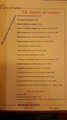 Menu photo 3 Marlen Tastets Barcelona, B Menu photo 3 Marlen Tastets Barcelona, B