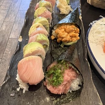 Sushi Arashi - mango and jalapeño roll plus handrolls - Sushi Bars Near Me - San Jose, California Sushi Arashi - mango and jalapeño roll plus handrolls - Sushi Bars Near Me - San Jose, California