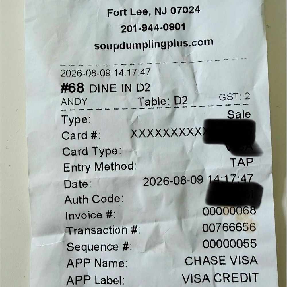 A receipt that I paid. A receipt that I paid.