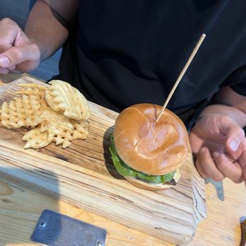 Willkommen - Burger completed with 5 waffle fries. - German Near Me - San Francisco, California Willkommen - Burger completed with 5 waffle fries. - German Near Me - San Francisco, California