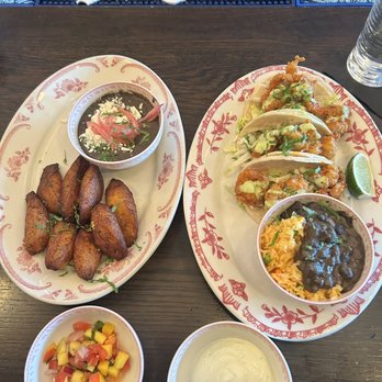 El Bebe Tacos + Tequila - Spread / shrimp tacos and plantains - Tacos Near Me - Washington, DC, District of Columbia El Bebe Tacos + Tequila - Spread / shrimp tacos and plantains - Tacos Near Me - Washington, DC, District of Columbia
