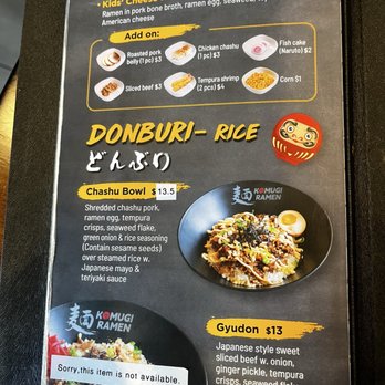 Komugi Ramen - Menu - Ramen Near Me - Hendersonville, Tennessee Komugi Ramen - Menu - Ramen Near Me - Hendersonville, Tennessee