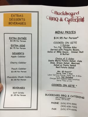 Menu photo 7 Buckboard BBQ & Catering Covina, CA
