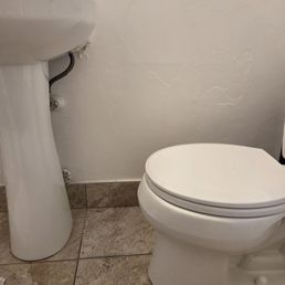 Toilet way too close to the sink making it hard to use the restroom. There are also no shelves or counter space to put any toiletries on. Toilet way too close to the sink making it hard to use the restroom. There are also no shelves or counter space to put any toiletries on.