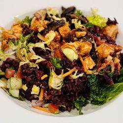 Fresh One Kitchen - 6/24 forbidden rice, rainbow kale, bbq chicken salad