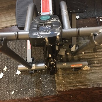 Mount Vernon Apartments - Plaster damage to exercise equipment and carpet which were under the collapsed ceiling area - Apartments Near Me - Desoto, Texas