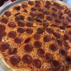 Theo's Neighborhood Pizza - Pepperoni and hot honey pizza