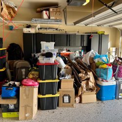 Sandi's Organizing Services - Garage before - unable to reach workbench area