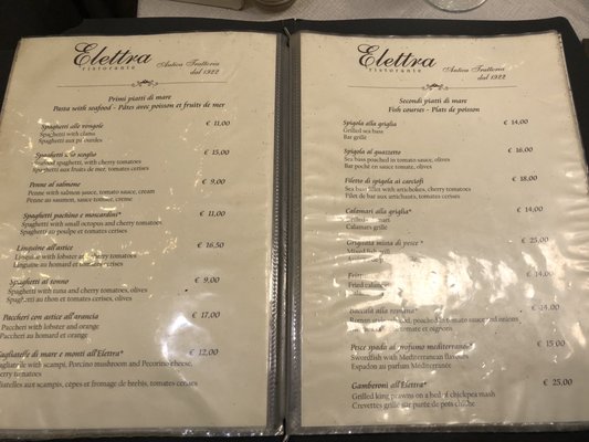 Menu photo 3 Elettra Rome, RM Menu photo 3 Elettra Rome, RM