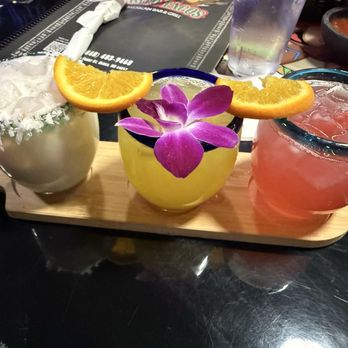 El Orito Tacos - Margarita flight 3 for 14.99 in this picture I have the prickly pear, passionfruit, cocoa Loco - Tacos Near Me - Berea, Ohio El Orito Tacos - Margarita flight 3 for 14.99 in this picture I have the prickly pear, passionfruit, cocoa Loco - Tacos Near Me - Berea, Ohio