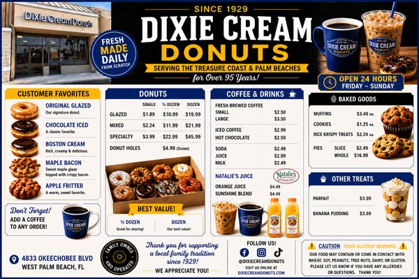 Menu photo 4 Dixie Cream Donuts West Palm Beach, FL
