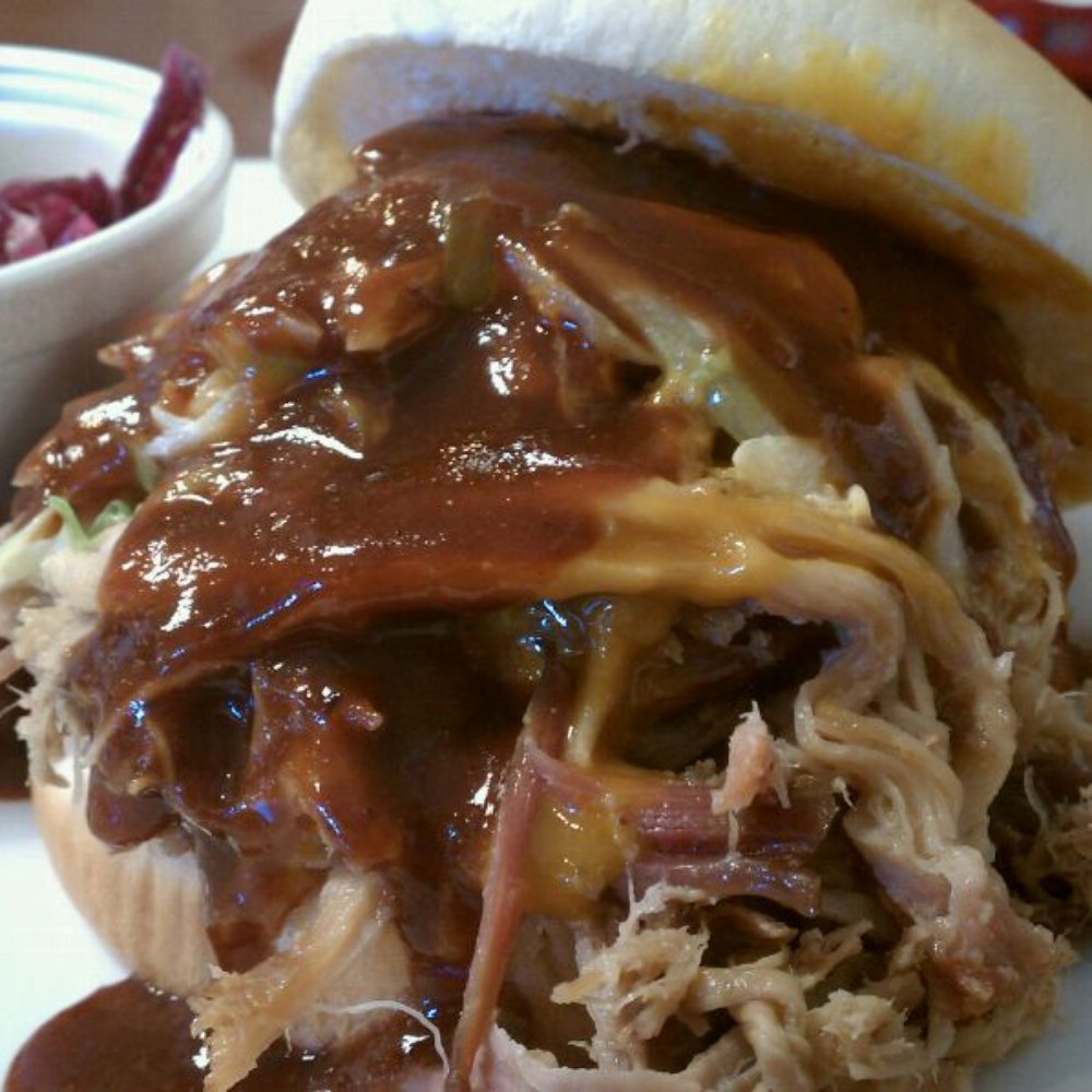 Red House BBQ - Pulled Pork with lots of Spicy Sauce - Barbeque Near Me - Tehachapi, California Red House BBQ - Pulled Pork with lots of Spicy Sauce - Barbeque Near Me - Tehachapi, California